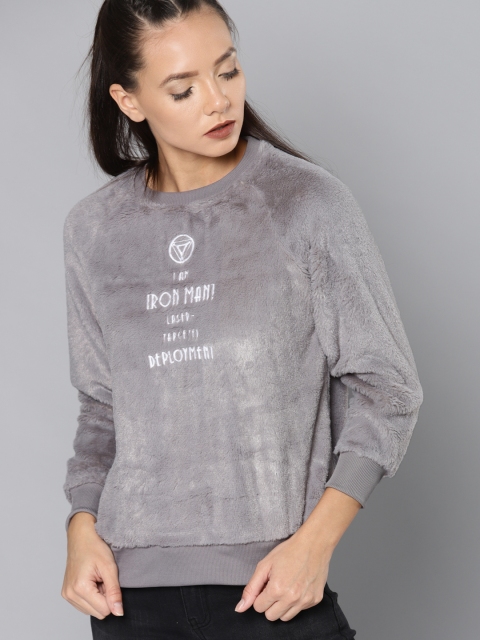 

Kook N Keech Marvel Women Grey Solid Sweatshirt
