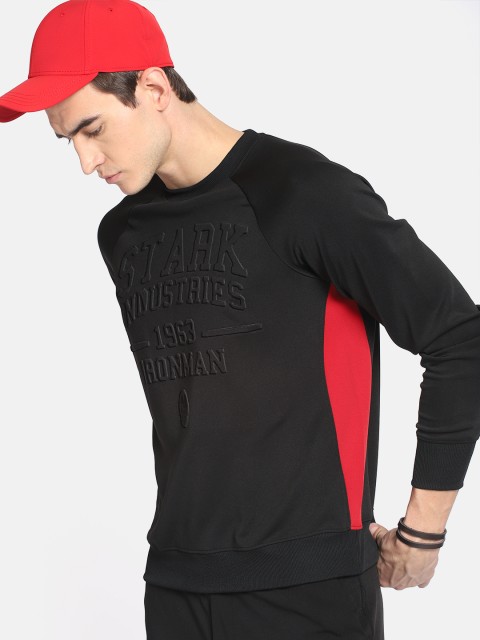 

Kook N Keech Marvel Men Black Self Design Sweatshirt