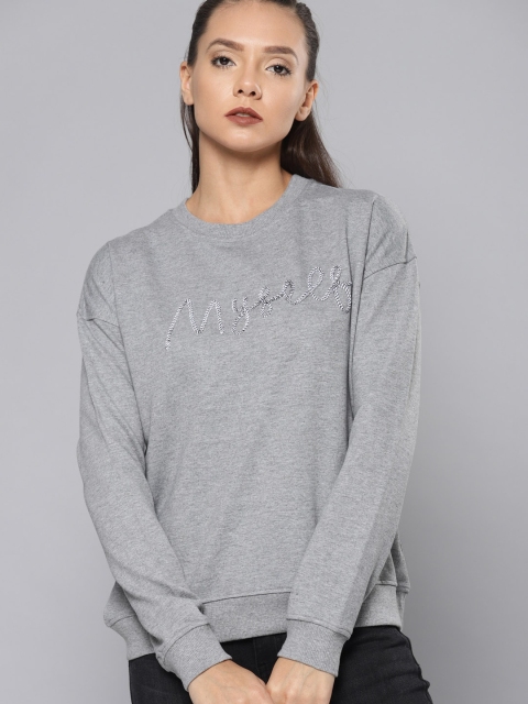 

Kook N Keech Women Grey Solid Sweatshirt