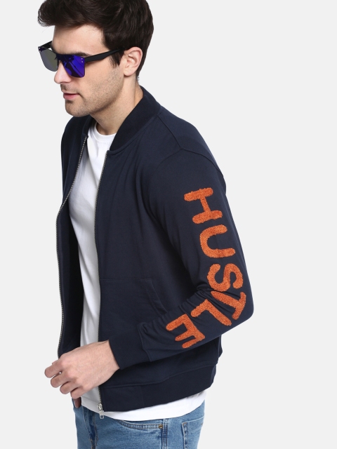 

Kook N Keech Men Navy Blue Solid Embroidered Detail Sweatshirt