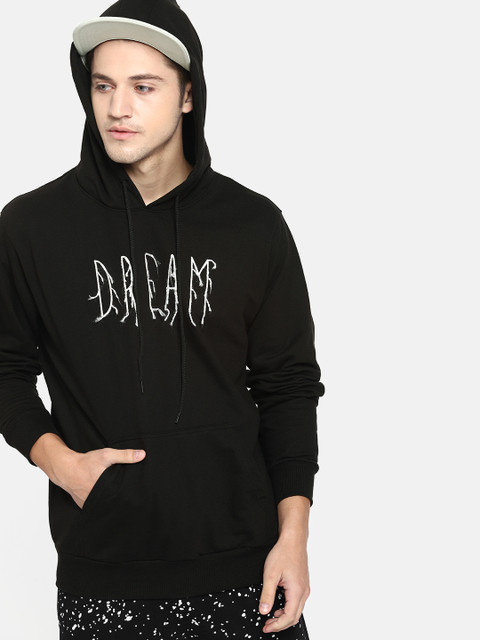 

Kook N Keech Men Black Solid Hooded Sweatshirt
