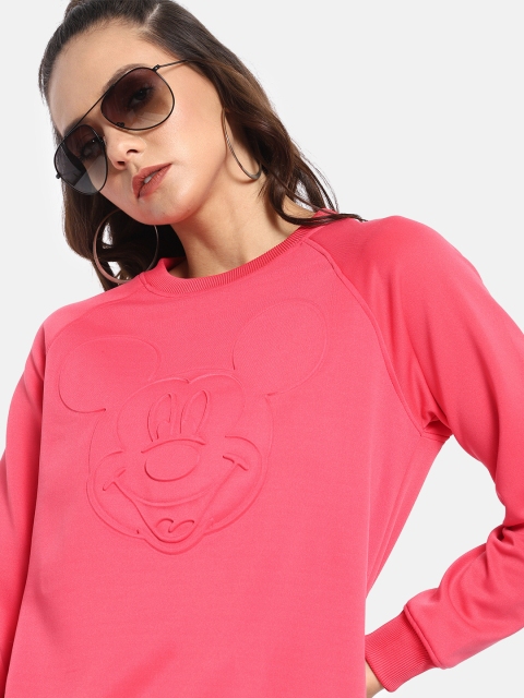 

Kook N Keech Disney Women Coral Pink Emboss Print Sweatshirt