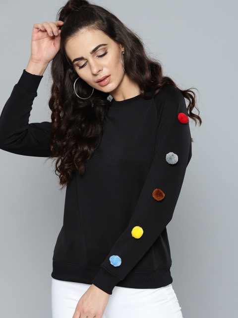 

Kook N Keech Women Black Solid Sweatshirt