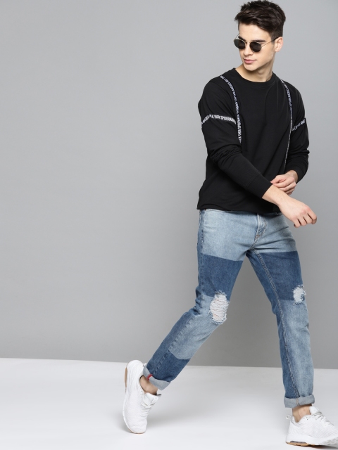 

Kook N Keech Marvel Men Black Self Design Sweatshirt