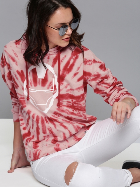 

Kook N Keech Marvel Women Pink Printed Hooded Sweatshirt