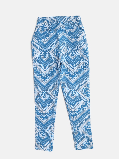 

TAMBOURINE Blue & White Printed Treggings