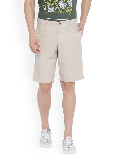 

Van Heusen Sport Men Beige Solid Slim Fit Regular Shorts