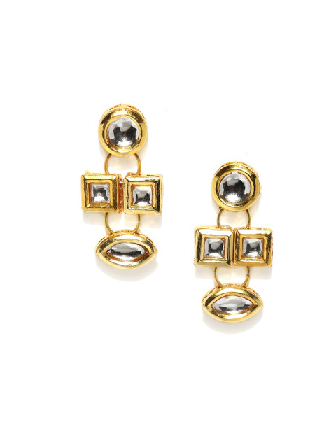 

Fida Gold-Toned Geometric Shaped Drop Earrings