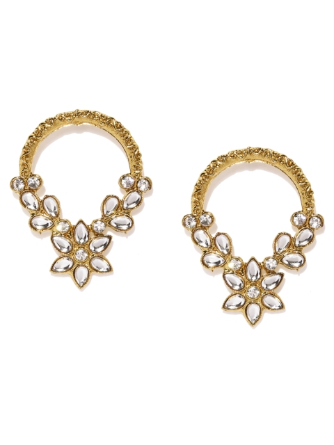 

Fida Gold-Toned Contemporary Handcrafted Drop Earrings