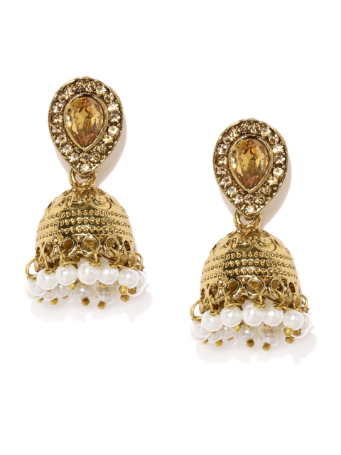 

Fida Gold-Toned Handcrafted Dome Shaped Jhumkas