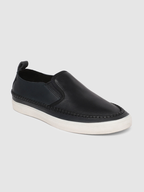 

Clarks Men Navy Blue Slip-On Leather Sneakers