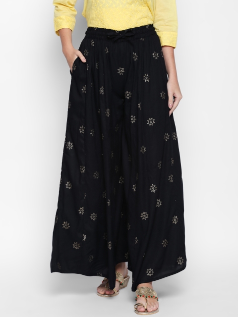 

Ishin Women Black Printed Palazzos
