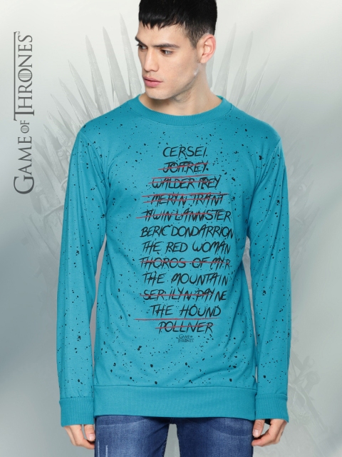 

Game of Thrones by Kook N Keech Men Teal Blue Printed Sweatshirt