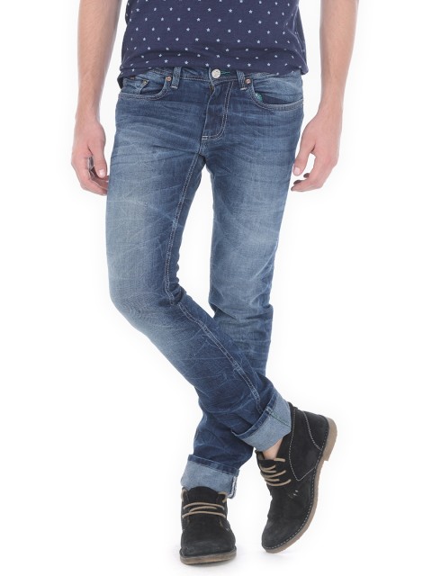 

Basics Men Navy Blue Skinny Fit Low-Rise Clean Look Stretchable Jeans
