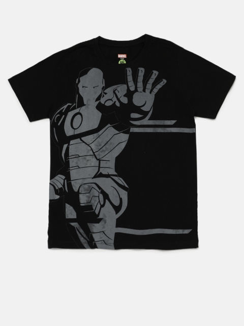 

YK Marvel Boys Black Printed Round Neck T-shirt