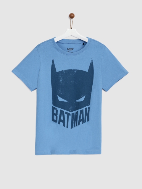 

YK Justice League Boys Blue Printed Round Neck T-shirt