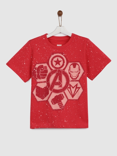 

YK Marvel Boys Red Printed Round Neck T-shirt