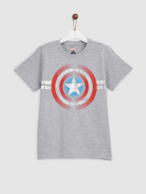 

YK Marvel Boys Grey Printed Round Neck T-shirt