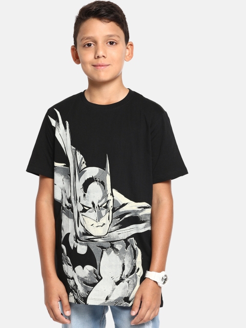 

YK Justice League Boys Black Batman Printed Round Neck T-shirt