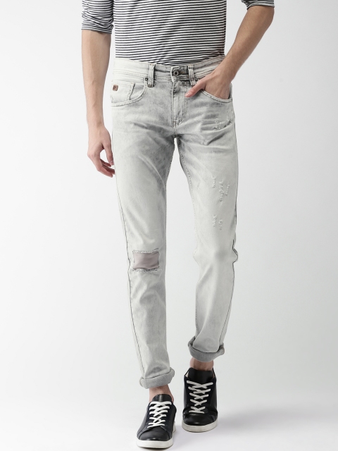 

Celio Men Grey Slim Fit Mid-Rise Mildly Distressed Stretchable Jeans