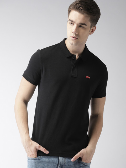 

Levis Men Black Solid Polo Collar T-shirt