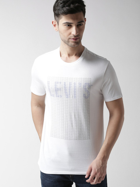 

Levis Men White Printed Round Neck T-shirt
