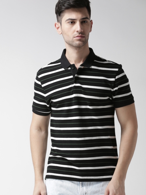 

Levis Men Black & White Striped T-shirt
