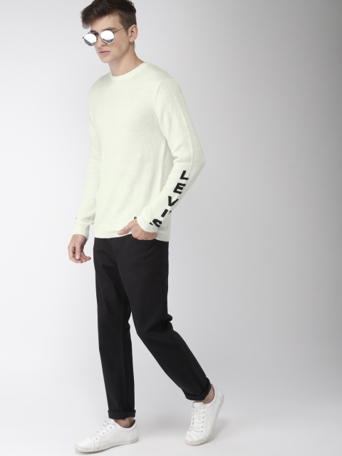 

Levis Men White Self-Design Pullover Sweater