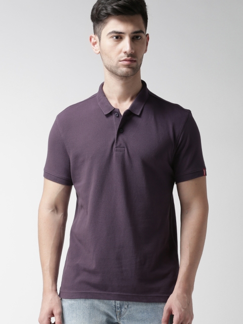 

Levis Men Purple Solid Polo T-shirt