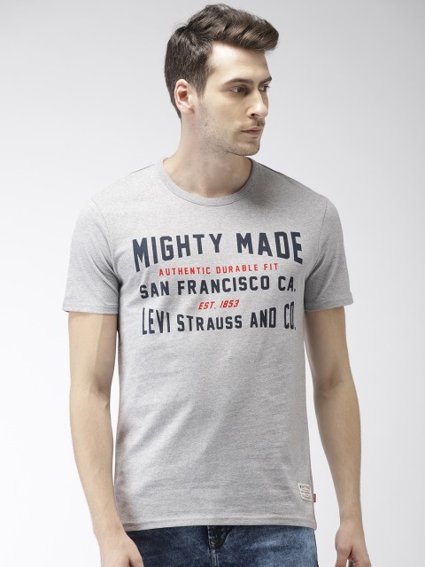 

Levis Men Grey Melange Printed T-shirt