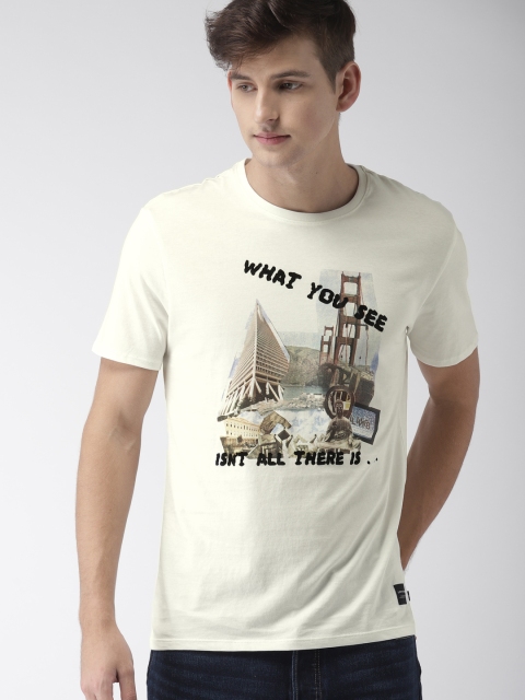 

Levis Men White Printed Round Neck T-shirt