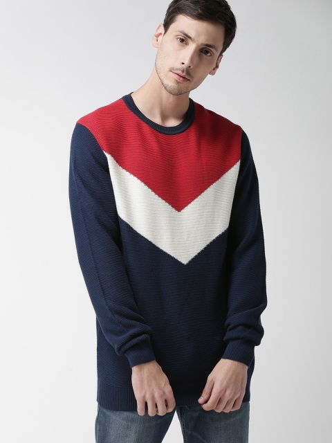 

Levis Men Navy & Red Colourblocked Pullover, Navy blue