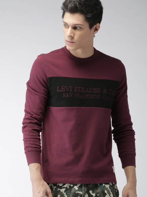 

Levis Men Burgundy & Black Colourblocked Sweatshirt