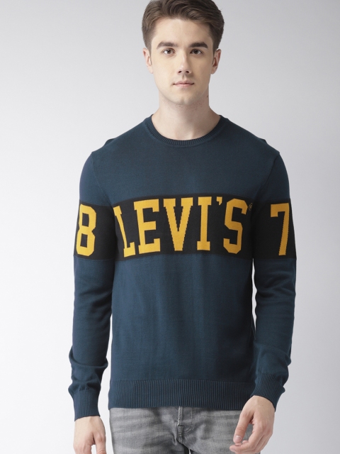 

Levis Men Navy Blue Printed Pullover Sweater