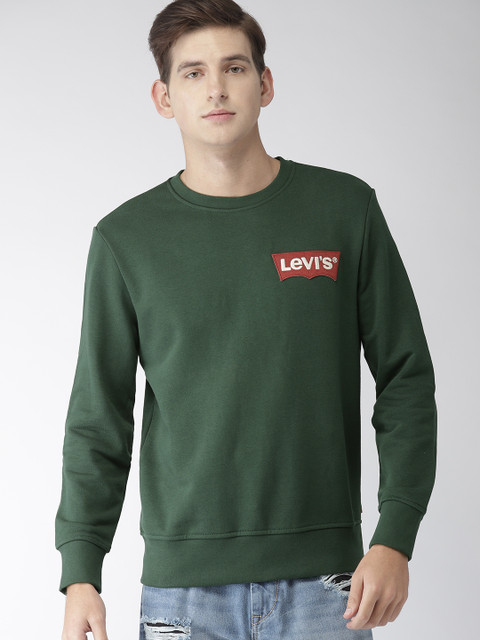 

Levis Men Green Solid Sweatshirt