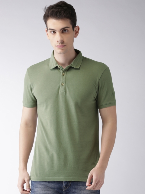 

Levis Men Olive Green Solid Polo Collar T-shirt