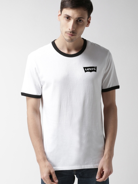 

Levis Men White Solid Round Neck T-shirt