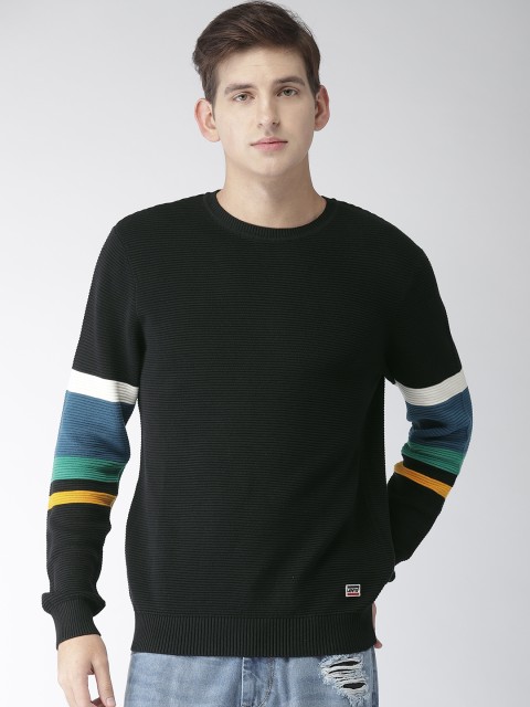 

Levis Men Black Solid Pullover Sweater