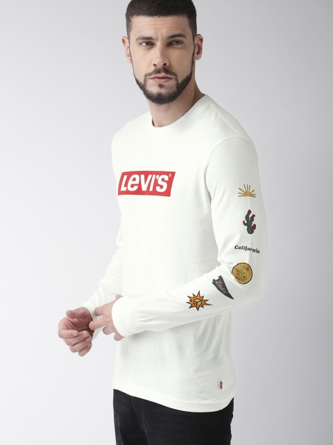 

Levis Men White Printed Round Neck T-shirt