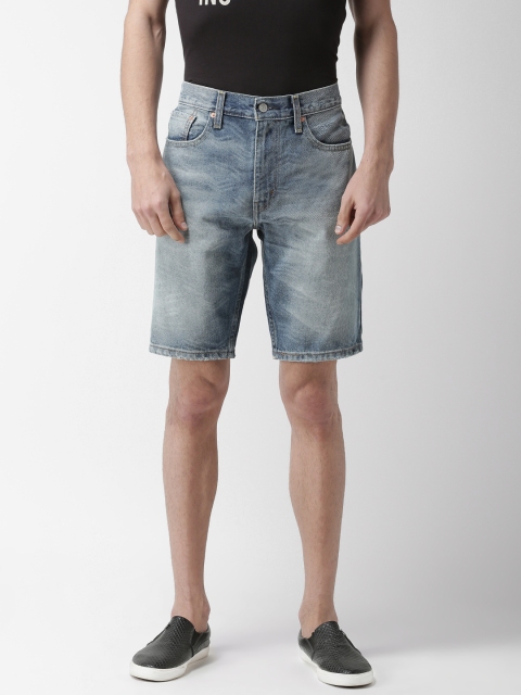 

Levis Men Blue Washed Regular Fit Denim Shorts