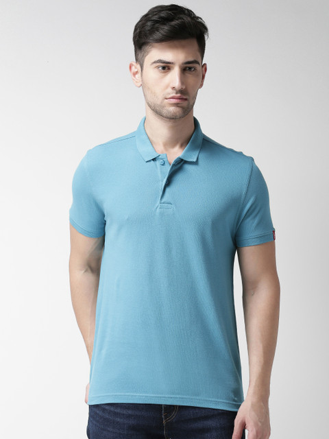 

Levis Men Blue Solid Polo T-shirt