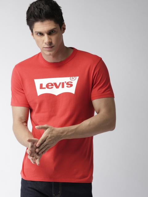 

Levis Men Red Printed Round Neck T-shirt