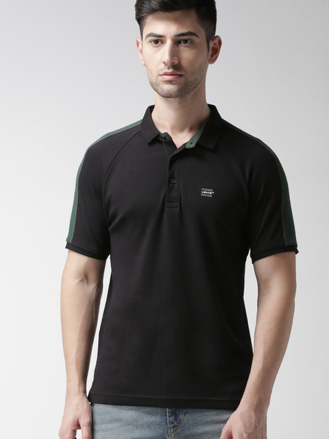 

Levis Men Black Solid Polo Collar T-shirt