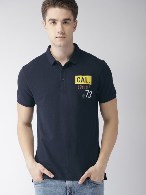 

Levis Men Navy Blue Solid Polo Collar T-shirt