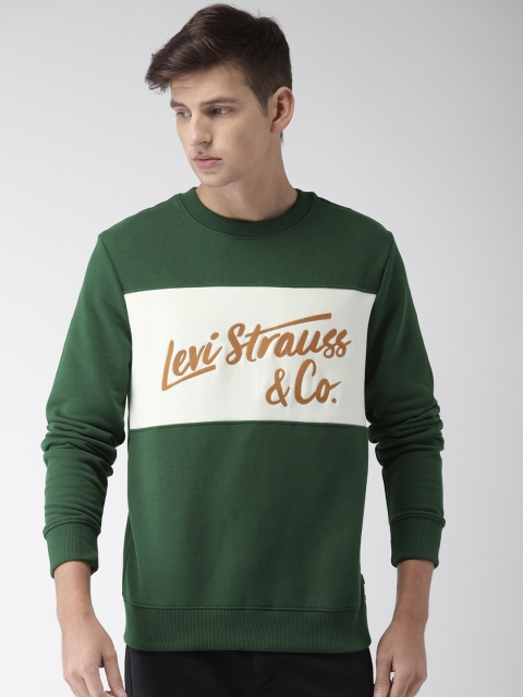 

Levis Men Green & White Colourblocked Sweatshirt