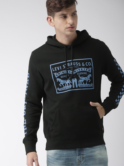 

Levis Men Black Printed Hooded Sweatshirt