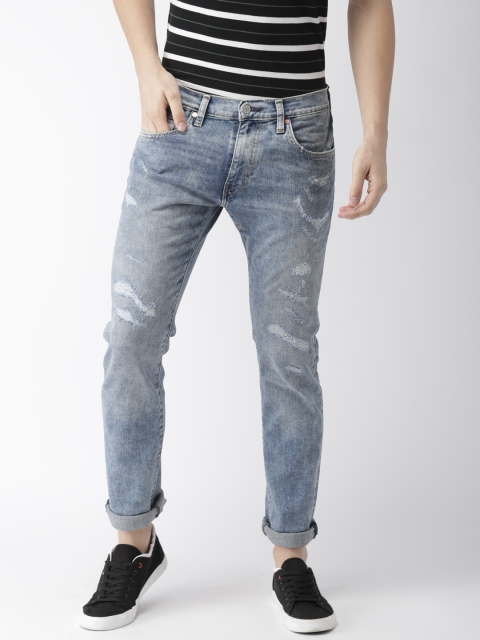 

Levis Men Blue Skinny Fit Mid-Rise Mildly Distressed Stretchable Jeans 65504