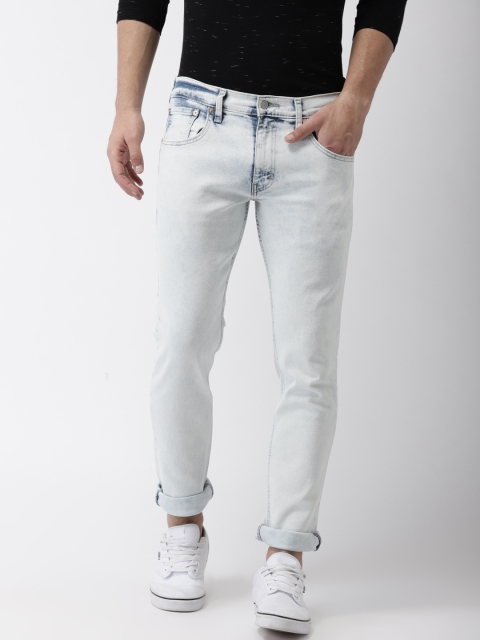 

Levis Men Blue Skinny Fit Mid-Rise Clean Look Distressed Stretchable Jeans 65504