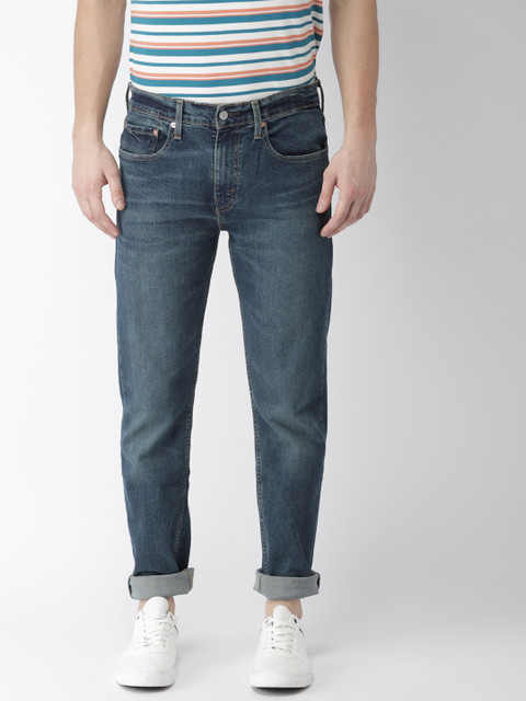 

Levis Men Blue Tapered Fit Mid-Rise Clean Look Stretchable Jeans 502