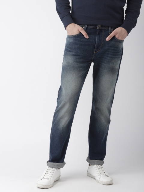 

Levis Men Navy Blue Tapered Fit Mid-Rise Clean Look Stretchable Jeans